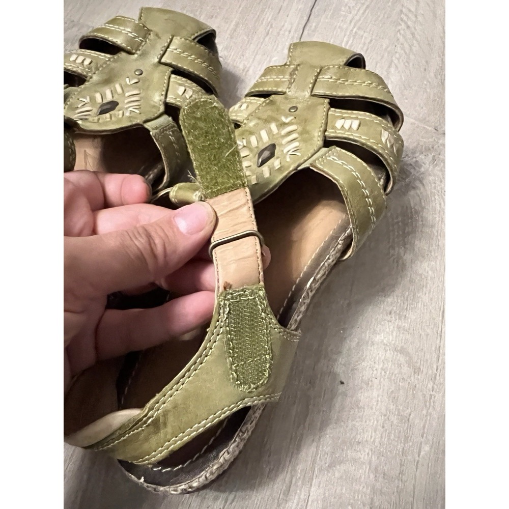 Earth Origins Sandals Womens SZ 8.5B Green Leather Coastal Comfort Shoes - Picture 8 of 8